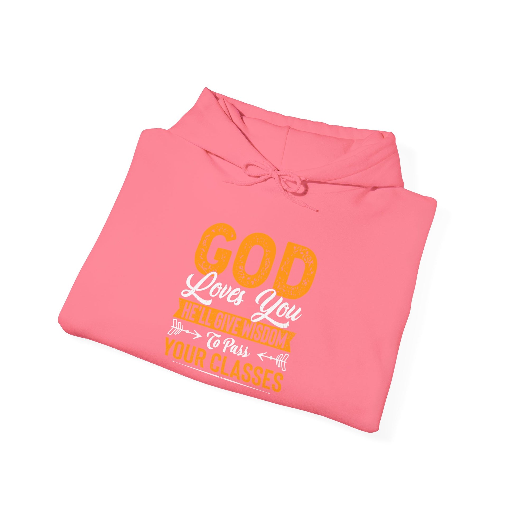 God Loves You, He'll Give Wisdom To Pass Your Classes - Unisex Heavy Blend™ Hooded Sweatshirt