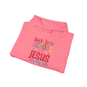 Back To School With Jesus On By Side - Unisex Heavy Blend™ Hooded Sweatshirt