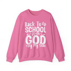 Back To School With God On By Side - Unisex Heavy Blend™ Crewneck Sweatshirt