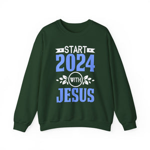 Start 2024 With Jesus - Crewneck Sweatshirt