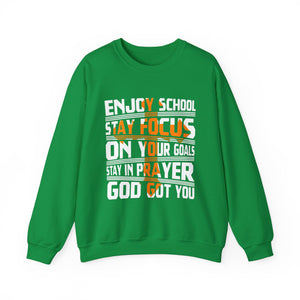 Enjoy School Stay Focused - Unisex Heavy Blend™ Crewneck Sweatshirt