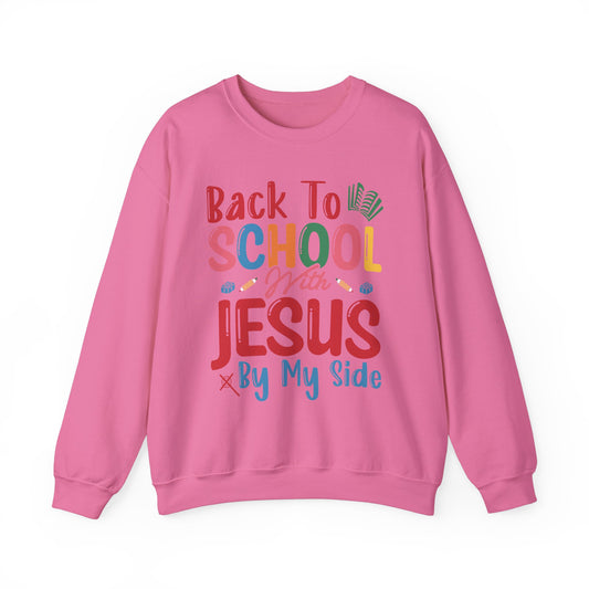 Back To School With Jesus On By Side -  - Unisex Heavy Blend™ Crewneck Sweatshirt