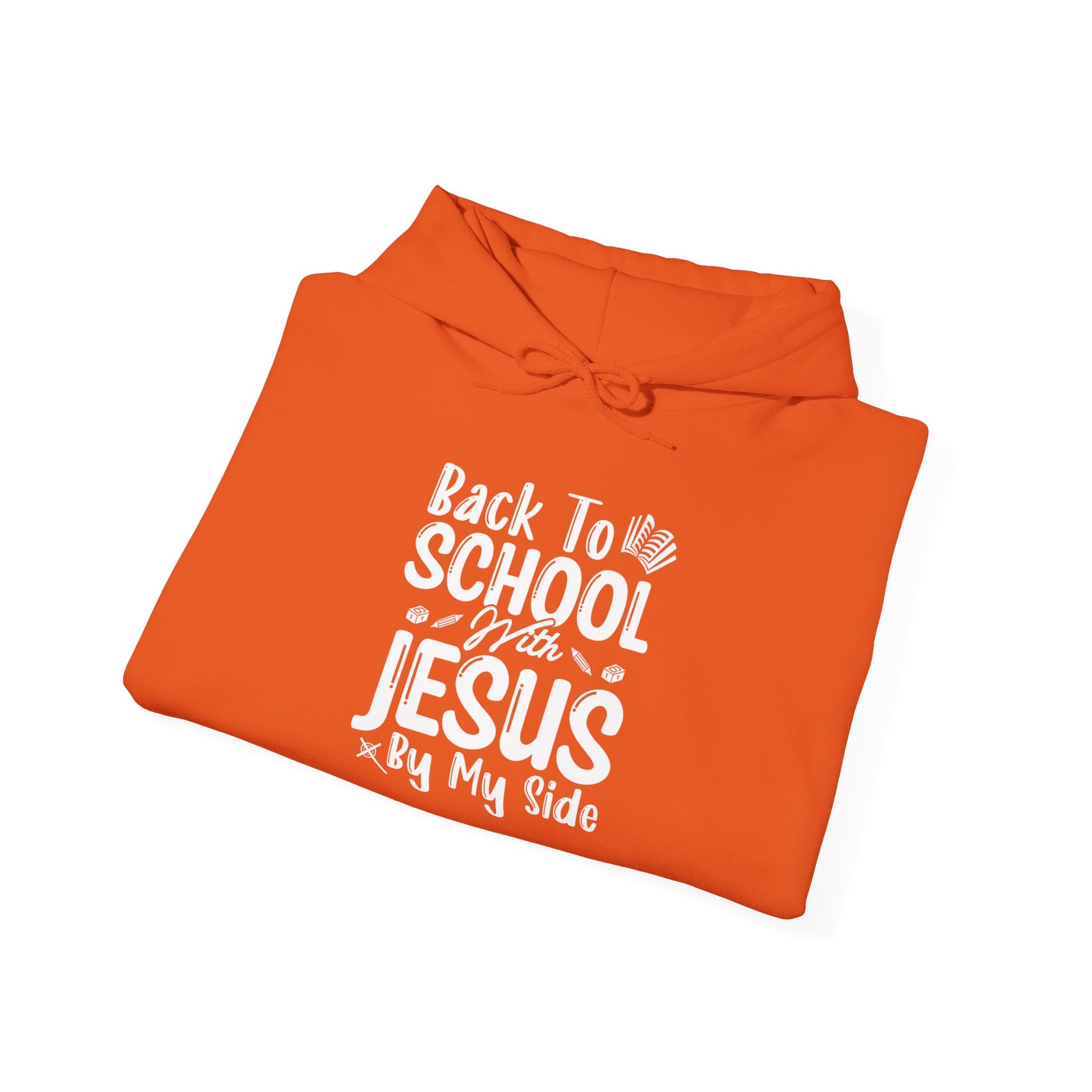 Back To School With God On By Side - Unisex Heavy Blend™ Hooded Sweatshirt