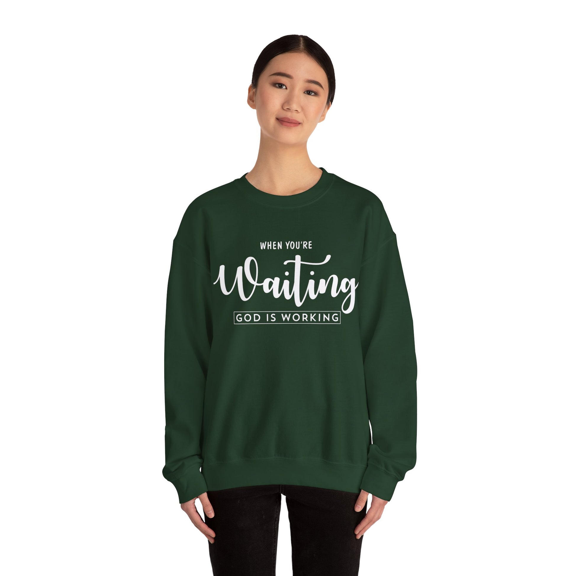 When You Are Waiting God Is Watching - Crewneck Sweatshirt