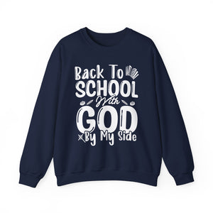 Back To School With God On By Side - Unisex Heavy Blend™ Crewneck Sweatshirt