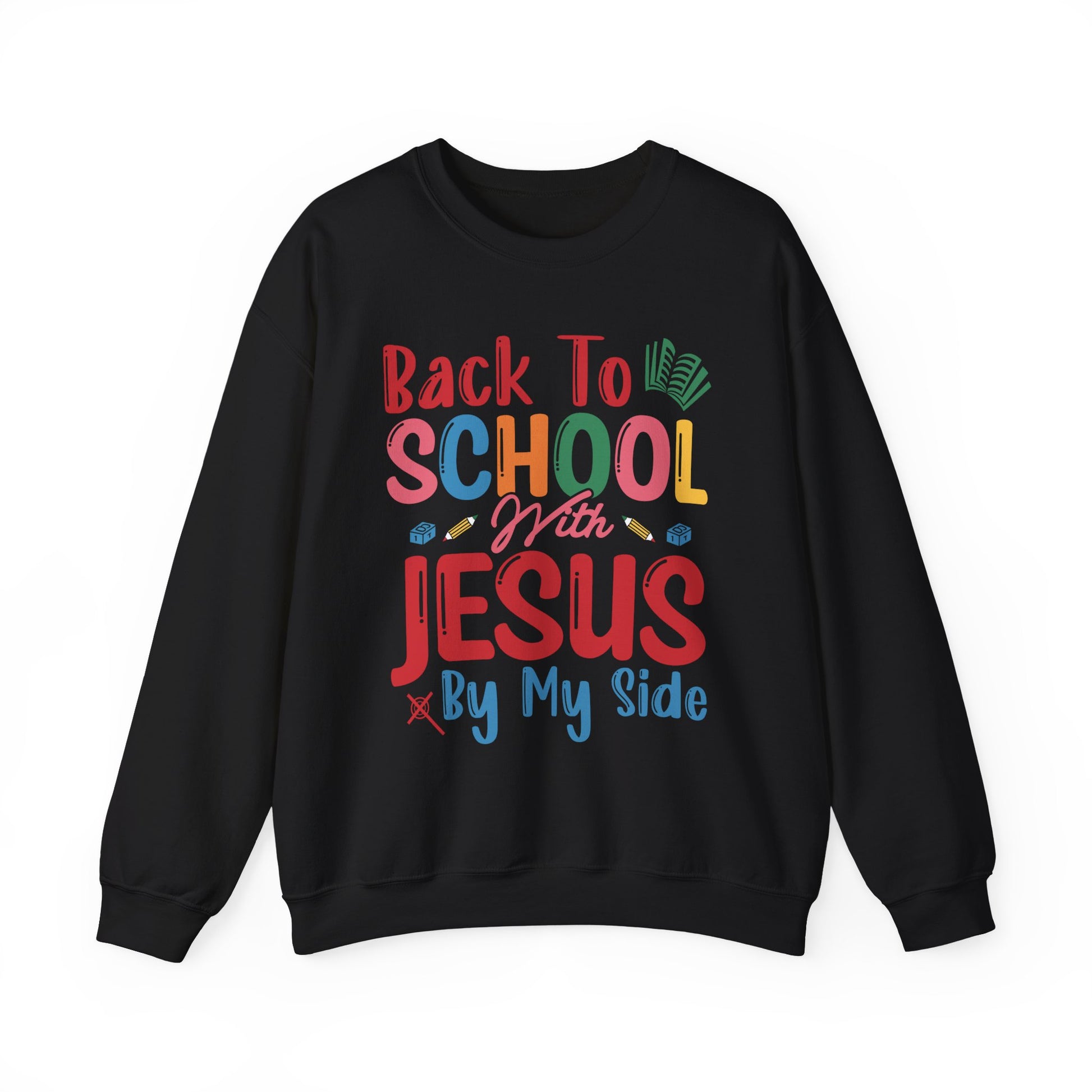 Back To School With Jesus On By Side -  - Unisex Heavy Blend™ Crewneck Sweatshirt