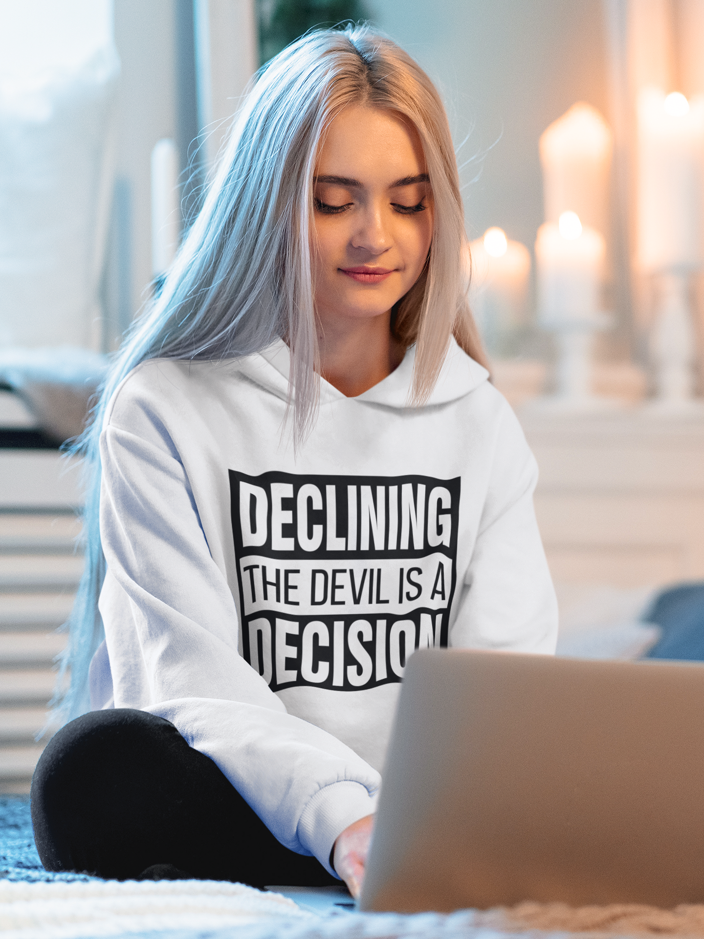 Declining the devil is a decision V2 - Unisex Hoodie