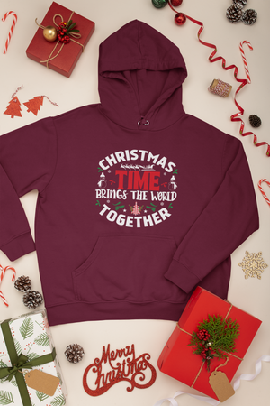 Christmas time Brings The World Together - Unisex Hoodie