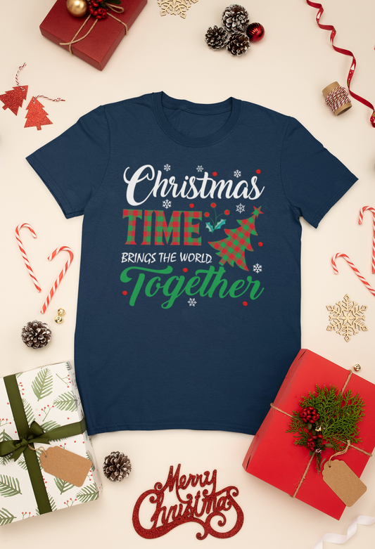 Christmas Time Brings The World Together - Unisex Tee