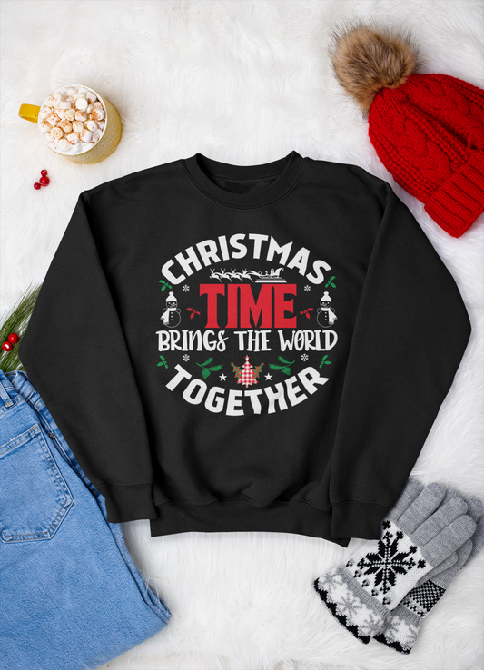 Christmas time Brings The World Together - Crewneck Sweatshirt