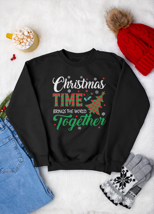 Christmas Time Brings The World Together - Crewneck Sweatshirt