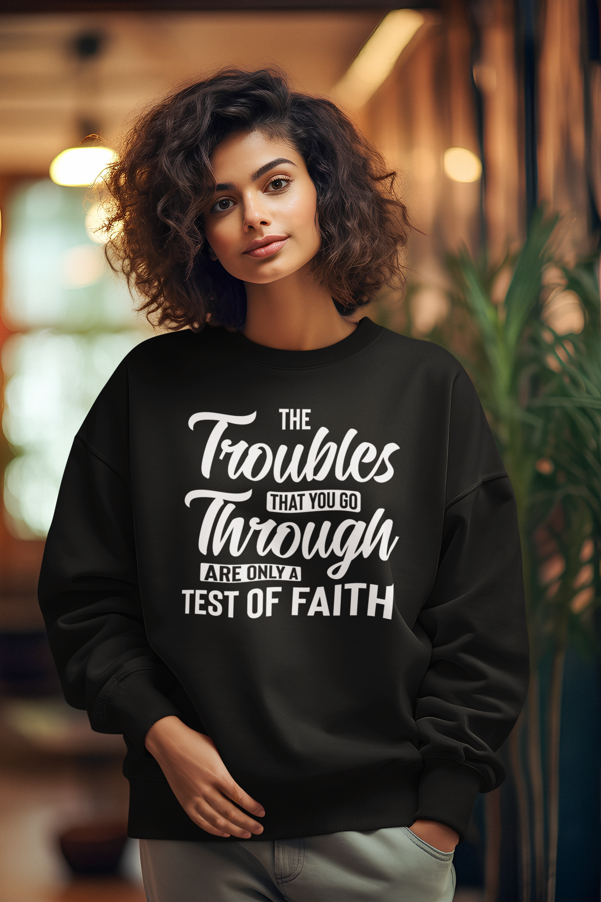 The Troubles That You Go Through Are Only A Test Of Faith - Crewneck Sweatshirt